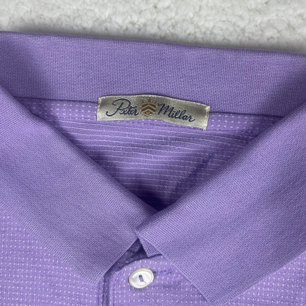 Peter Millar Purple Lavendar Polo Golf Shirt Large - Picture 3 of 9